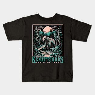 Kenai Fjords US National Park Backpacking Hiking Camping Kids T-Shirt